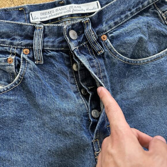 Diesel New World Basic Button Fly Blue Jeans 31x31 - Picture 3 of 8